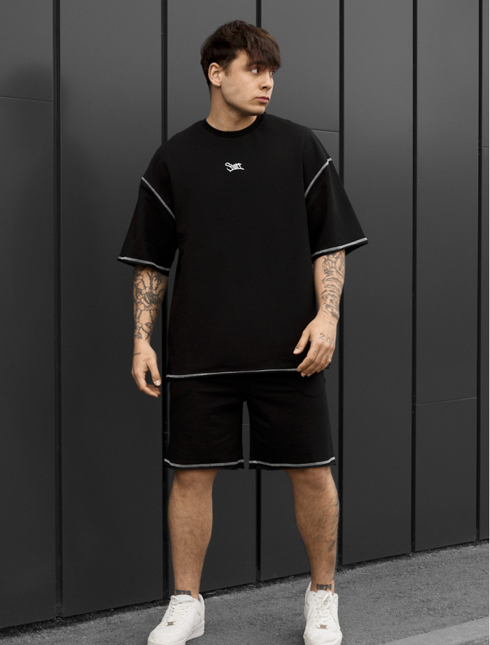 Komplet koszulka + spodenki Staff black logo lio oversize