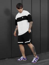 Komplet koszulka + spodenki Staff ft black & white oversize
