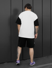 Komplet koszulka + spodenki Staff ft black & white oversize