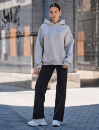 Bluza z kapturem damska Staff am light gray oversize fleece