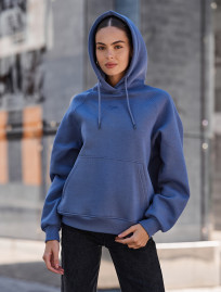 Damska bluza z kapturem Staff am blue oversize fleece