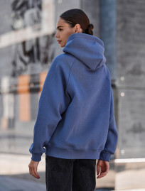 Damska bluza z kapturem Staff am blue oversize fleece