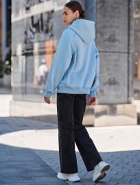 Damska bluza z kapturem Staff am light blue oversize fleece