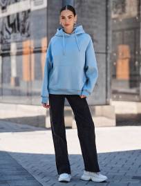 Damska bluza z kapturem Staff am light blue oversize fleece