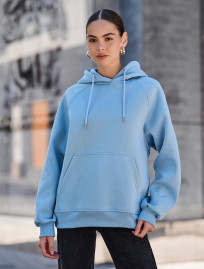 Damska bluza z kapturem Staff am light blue oversize fleece