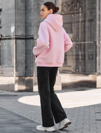 Damska bluza z kapturem Staff am pink oversize fleece