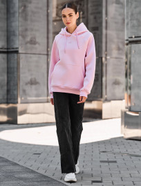 Damska bluza z kapturem Staff am pink oversize fleece