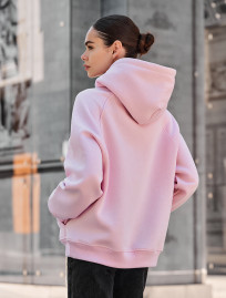 Damska bluza z kapturem Staff am pink oversize fleece