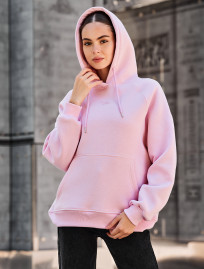 Damska bluza z kapturem Staff am pink oversize fleece