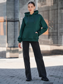 Damska bluza z kapturem Staff am green oversize fleece