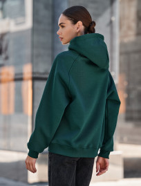 Damska bluza z kapturem Staff am green oversize fleece