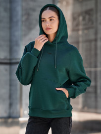 Damska bluza z kapturem Staff am green oversize fleece