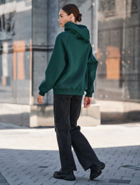 Damska bluza z kapturem Staff am green oversize fleece