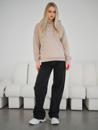 Damska bluza z kapturem Staff vin beige oversize