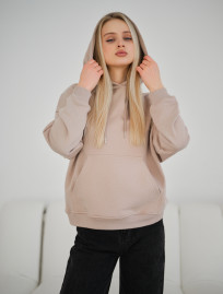 Damska bluza z kapturem Staff vin beige oversize