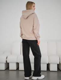Damska bluza z kapturem Staff vin beige oversize
