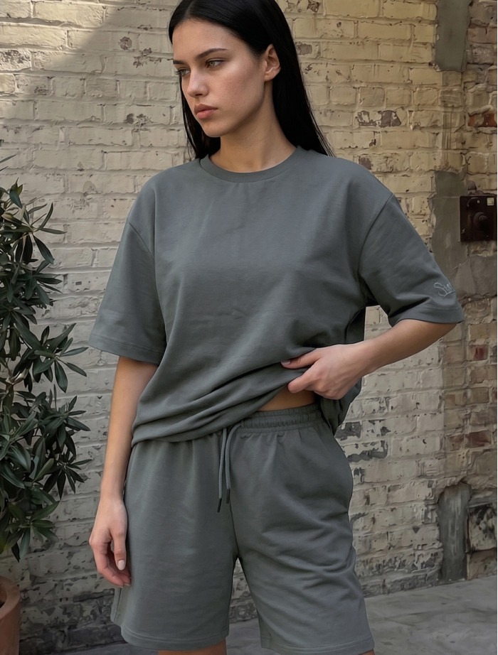 Komplet koszulka + spodenki Staff de dark gray