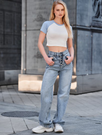 Koszulka Staff lo light blue & white