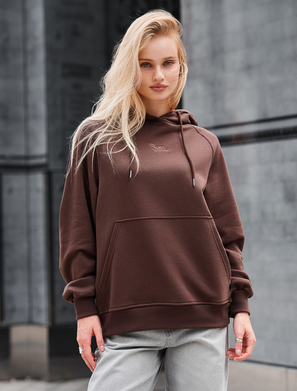 Bluza Staff amo brown logo oversize