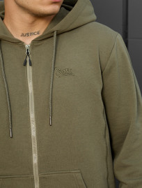 Bluza Staff zip khaki logo