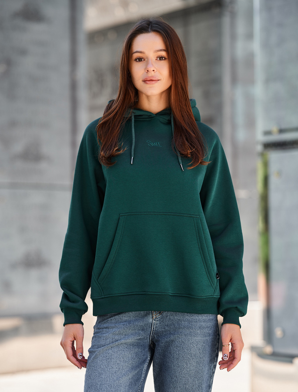 Bluza Staff amu green oversize fleece