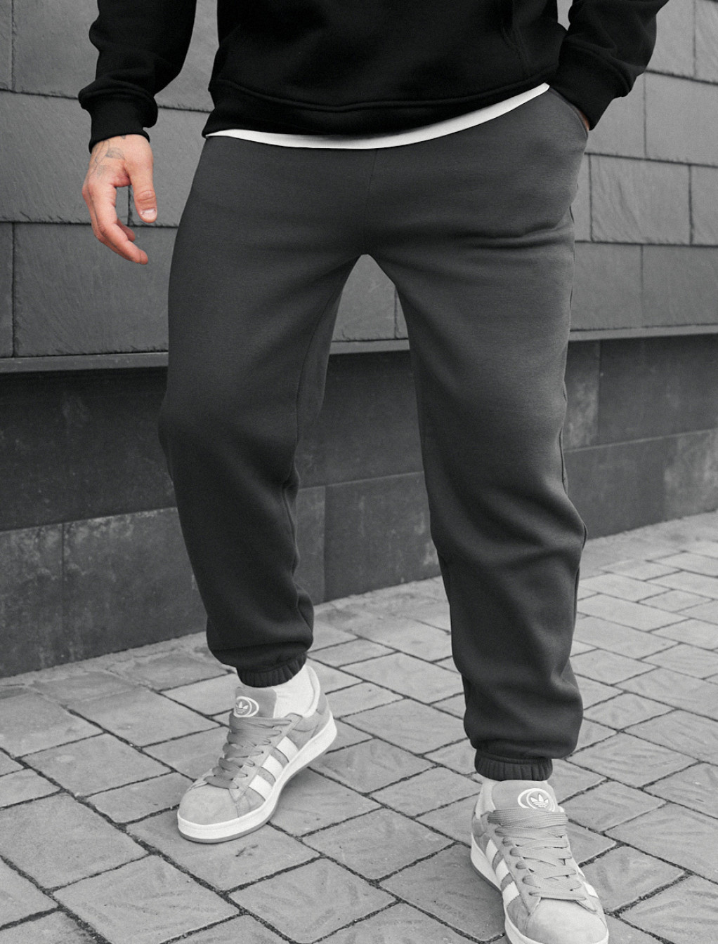 Joggery Staff fad dark gray fleece
