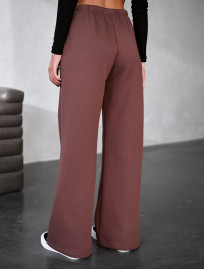 Spodnie Staff pat brown fleece