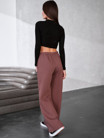 Spodnie Staff pat brown fleece