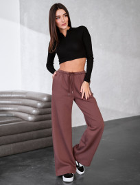 Spodnie Staff pat brown fleece