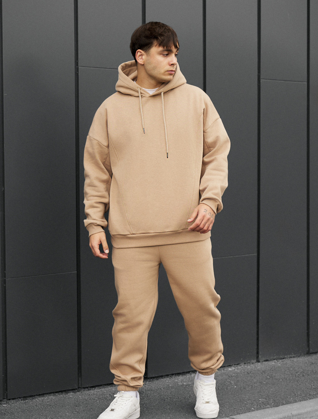 Dres Staff bel beige oversize fleece