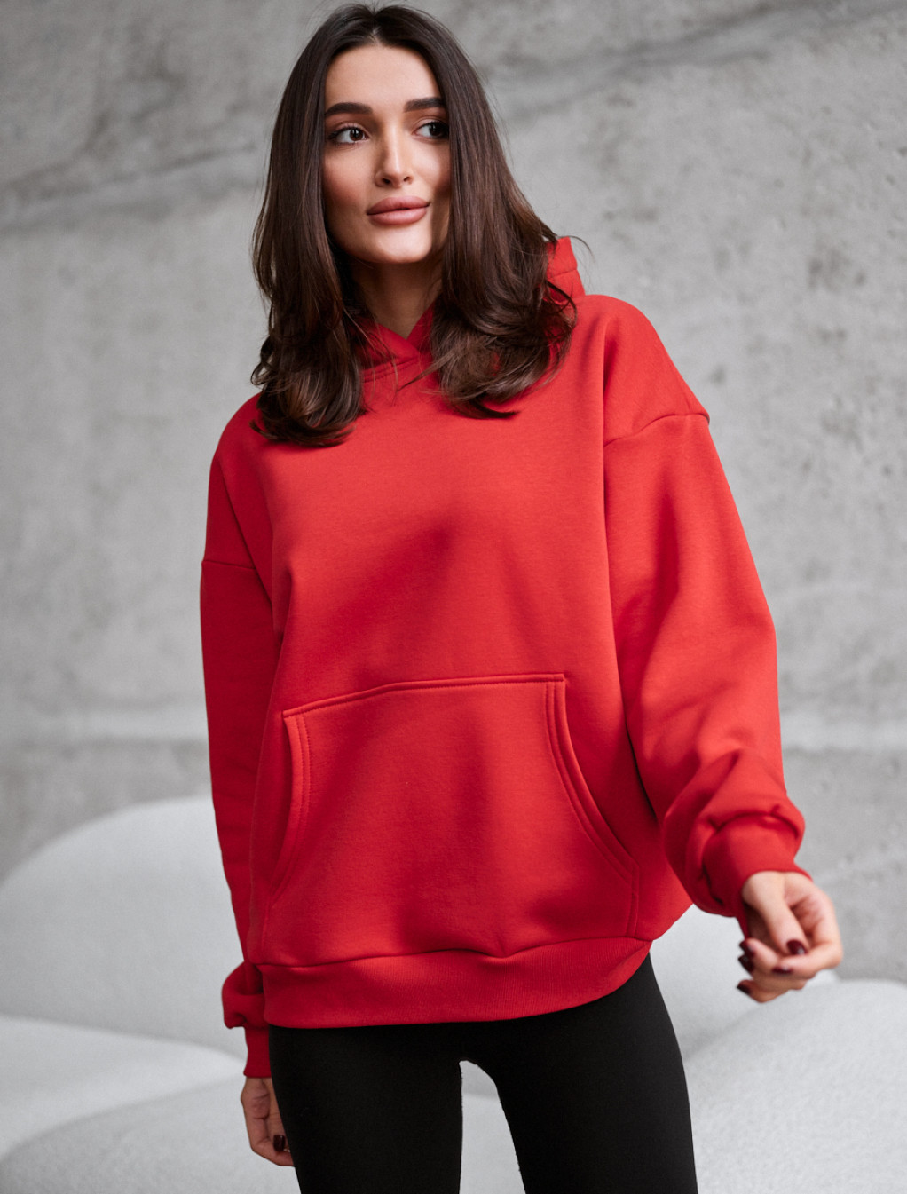 Bluza Staff red oversize fleece