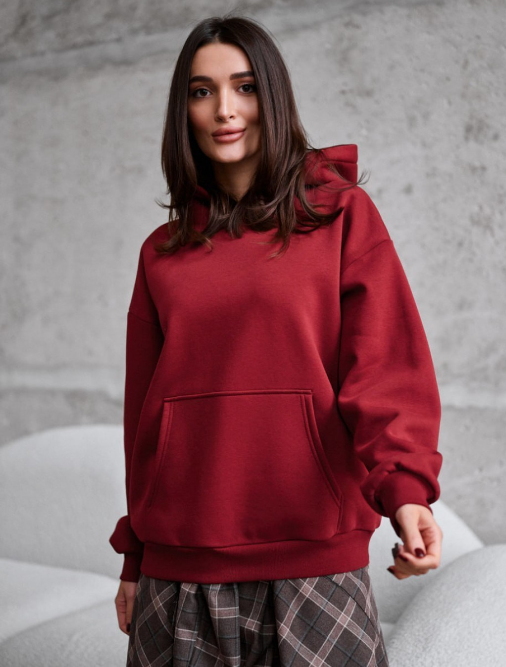 Bluza Staff bordo oversize fleece