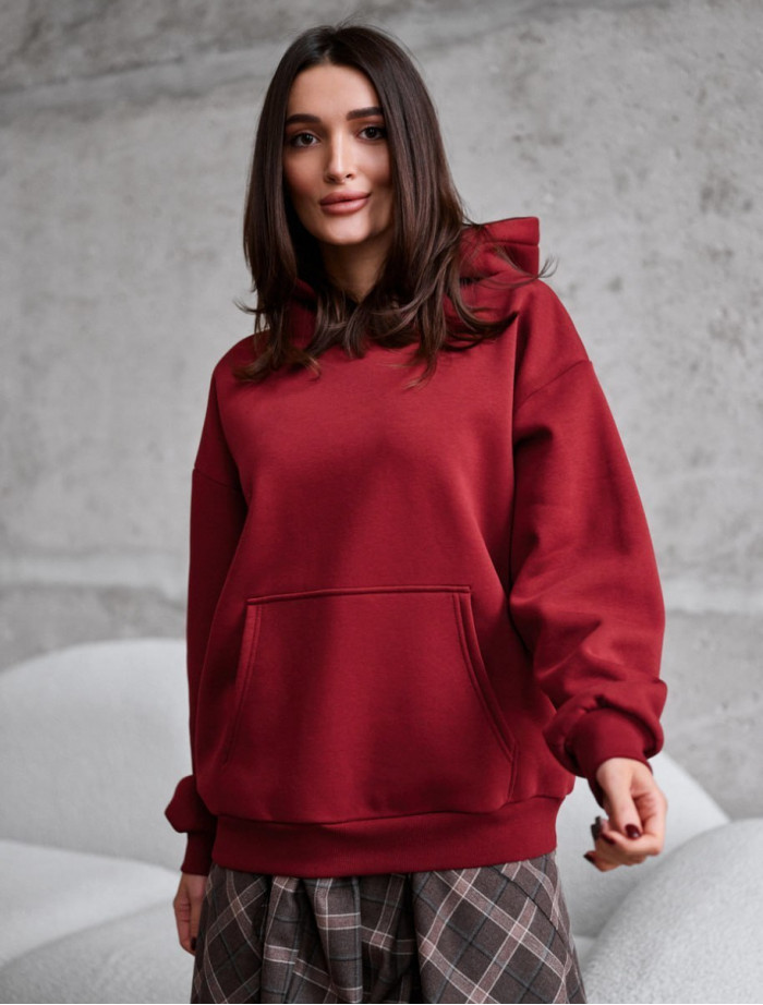 Bluza Staff bordo oversize fleece