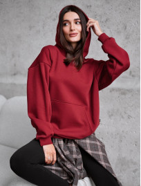 Bluza Staff bordo oversize fleece