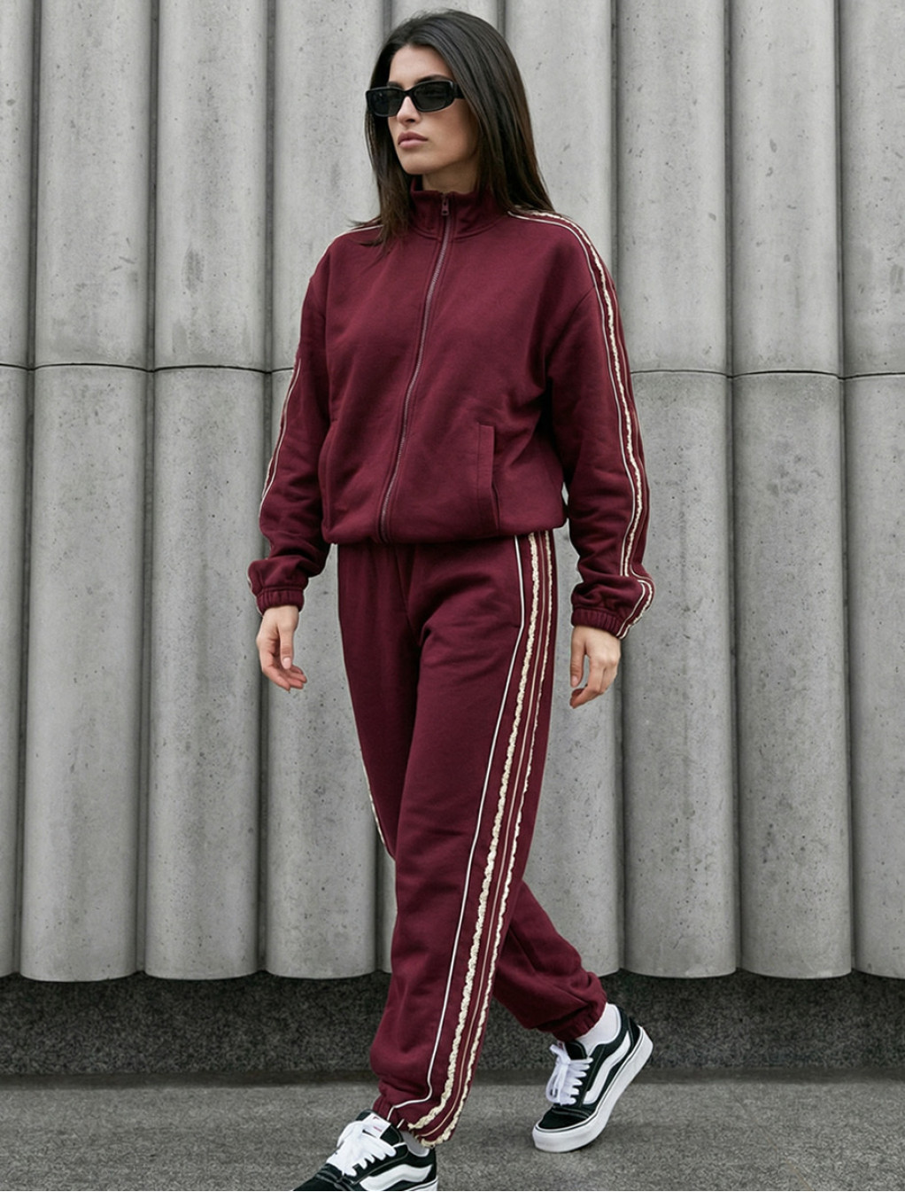 Dres Staff ine zip bordo oversize