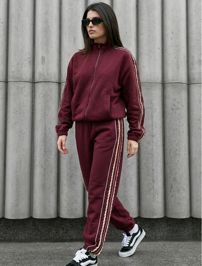 Dres Staff ine zip bordo oversize