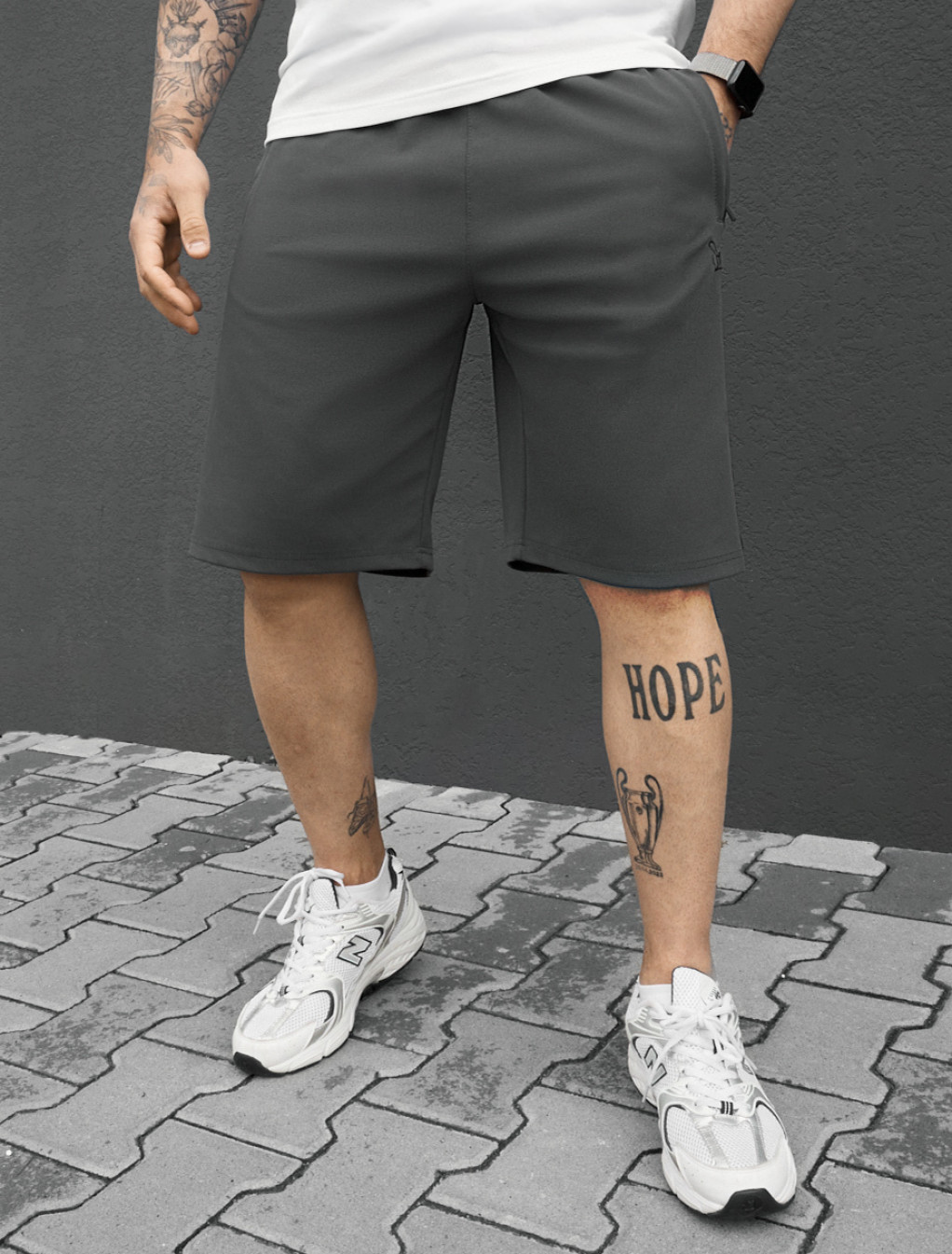 Spodenki Staff til logo dark gray & black