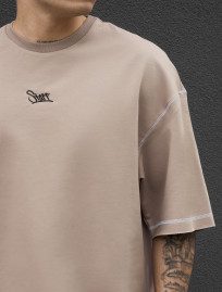 Komplet koszulka + spodenki Staff dark beige logo lio oversize