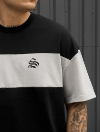 Komplet koszulka + spodenki Staff ft black & light gray oversize