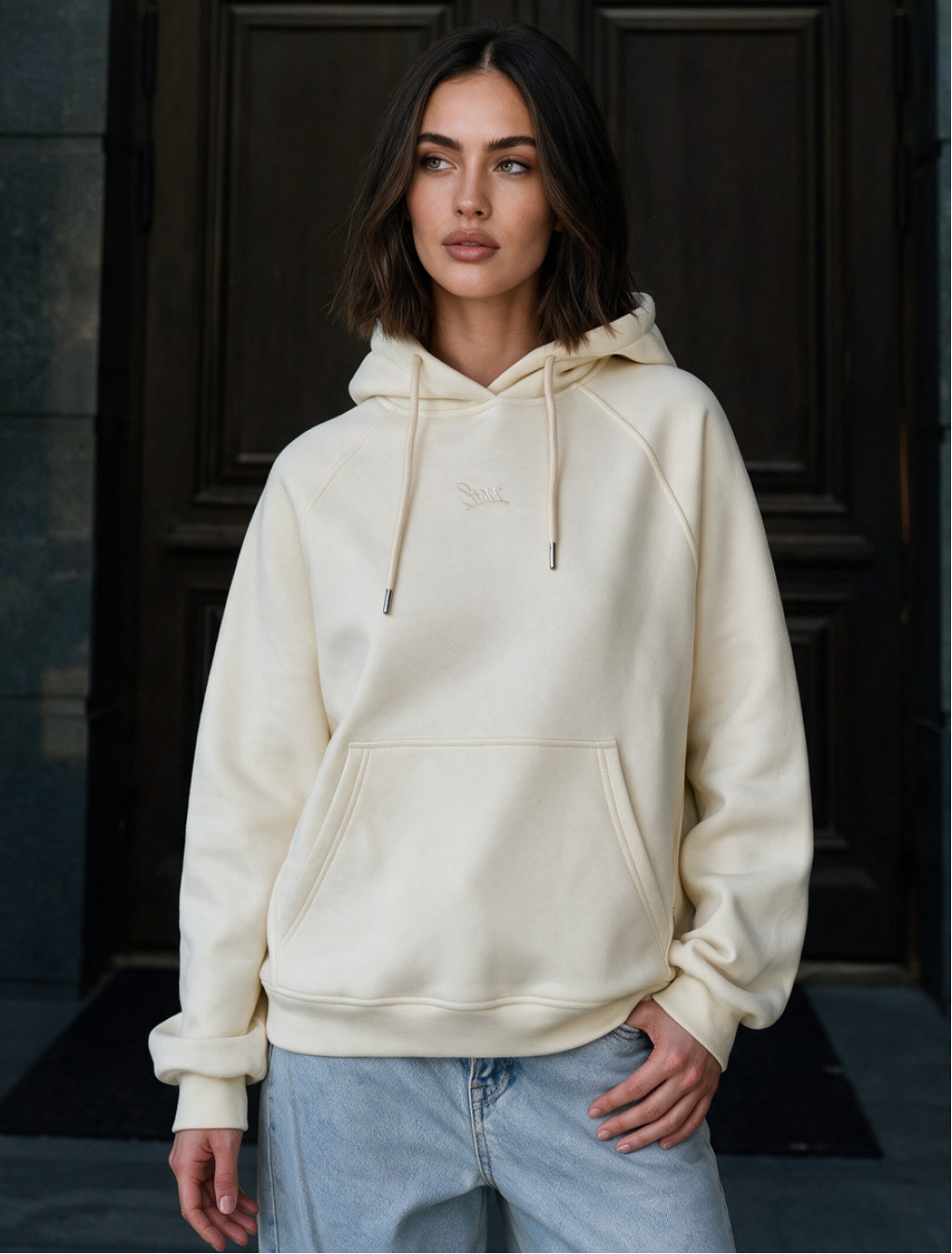 Bluza Staff amu milk logo oversize fleece