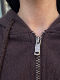 Dres Staff zip logo brown oversize fleece