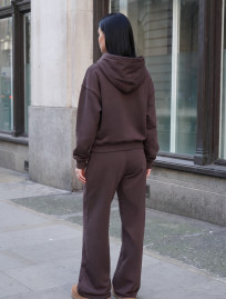 Dres Staff zip logo brown oversize fleece