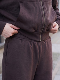 Dres Staff zip logo brown oversize fleece