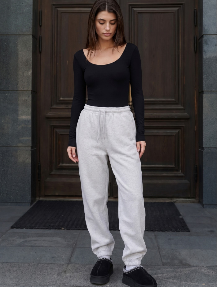 Spodnie dresowe Staff yo gray melange fleece