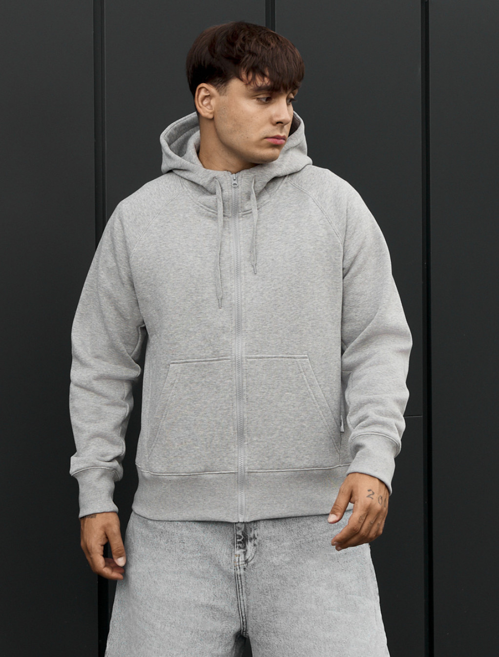 Bluza Staff light gray melange zip fleece