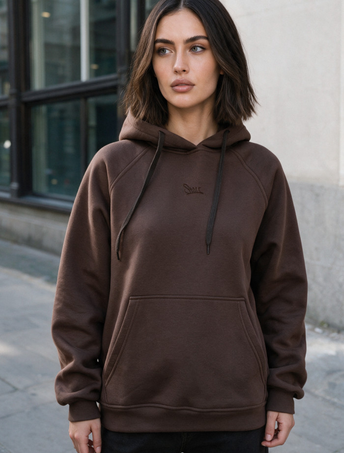 Bluza Staff amu brown logo oversize fleece