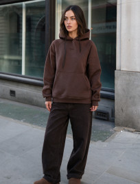 Bluza Staff amu brown logo oversize fleece