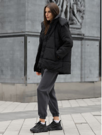 Damska kurtka zimowa Staff swe black oversize