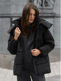 Damska kurtka zimowa Staff swe black oversize