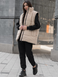 Damska kurtka zimowa Staff swe beige oversize